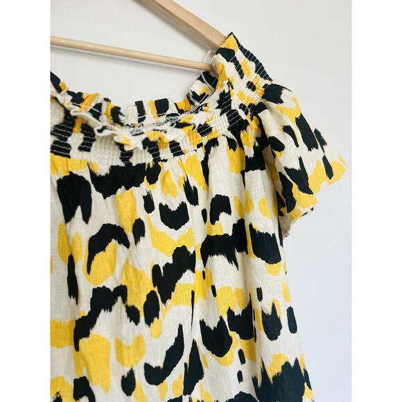 Who What Wear Linen Blend Crop Top Sz XL Off-The-Shoulder Flowy Boho - Picture 2 of 9